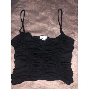 Topshop black scrunched top